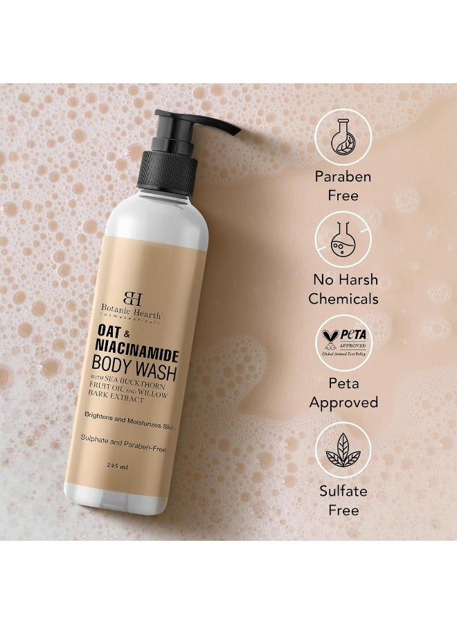 Botanic Hearth Oat & Niacinamide Body Wash Pack of 2 | 245ml Each | Moisturizing & Skin Brightening | Evens Skin Tone & Reduces Dark Spots | Sulfate & Paraben Free | For Women & Men - Image 5