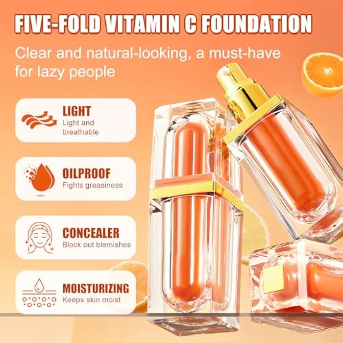 Five Vitamin C Tone-Up Cream,Five Vitamin C Creams Set,Vc BB Cream,Vc Face Moisturizing Makeup Creams,Lightweight Long Lasting Deep Hydration For All Skin Type & Daily Use(2PCS) - Image 4
