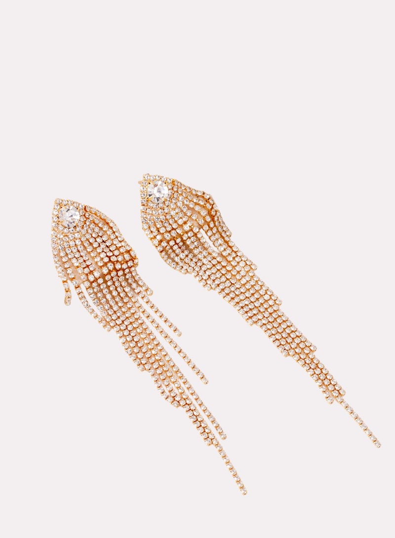 فاشون ذهبية على شكل سلسلة أقراط مثقبة متعددة - Image 1