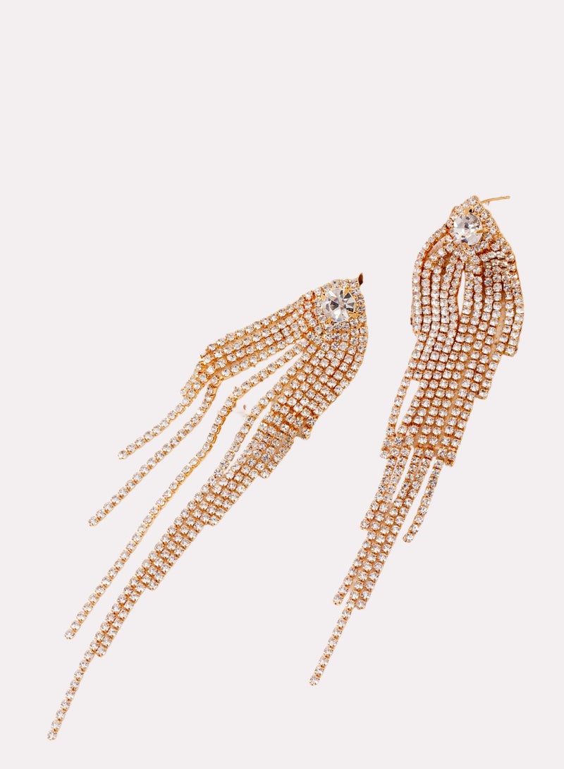 فاشون ذهبية على شكل سلسلة أقراط مثقبة متعددة - Image 2