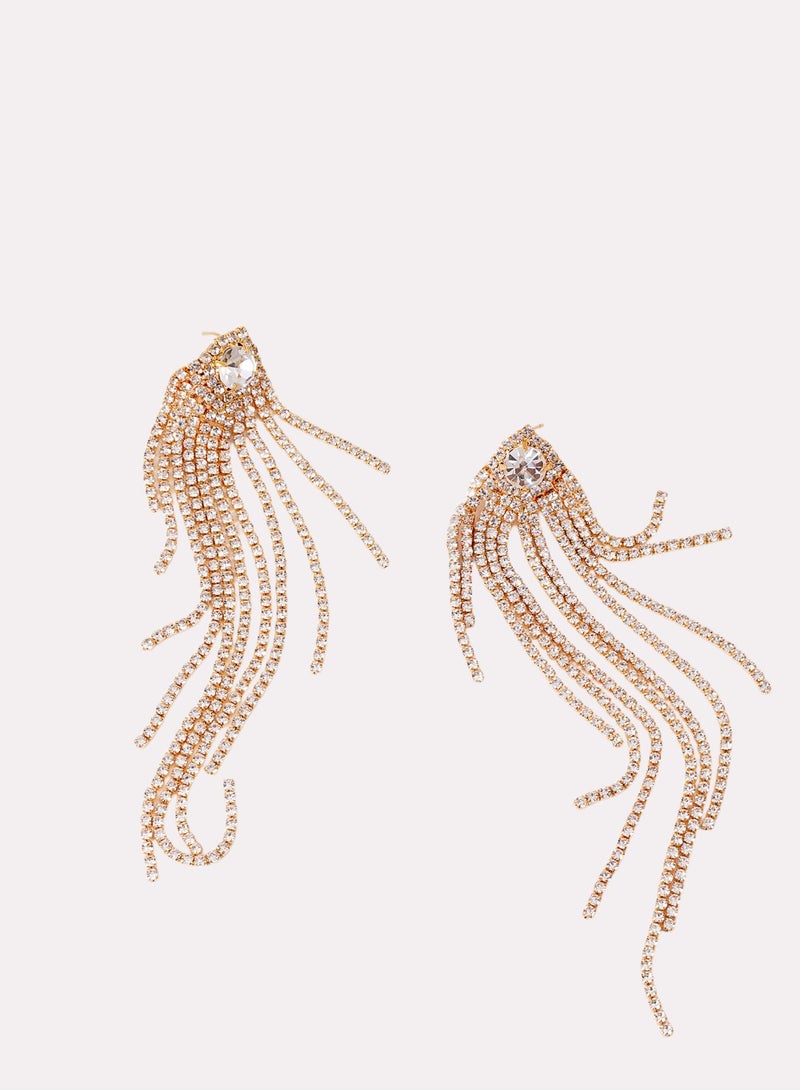 فاشون ذهبية على شكل سلسلة أقراط مثقبة متعددة - Image 3