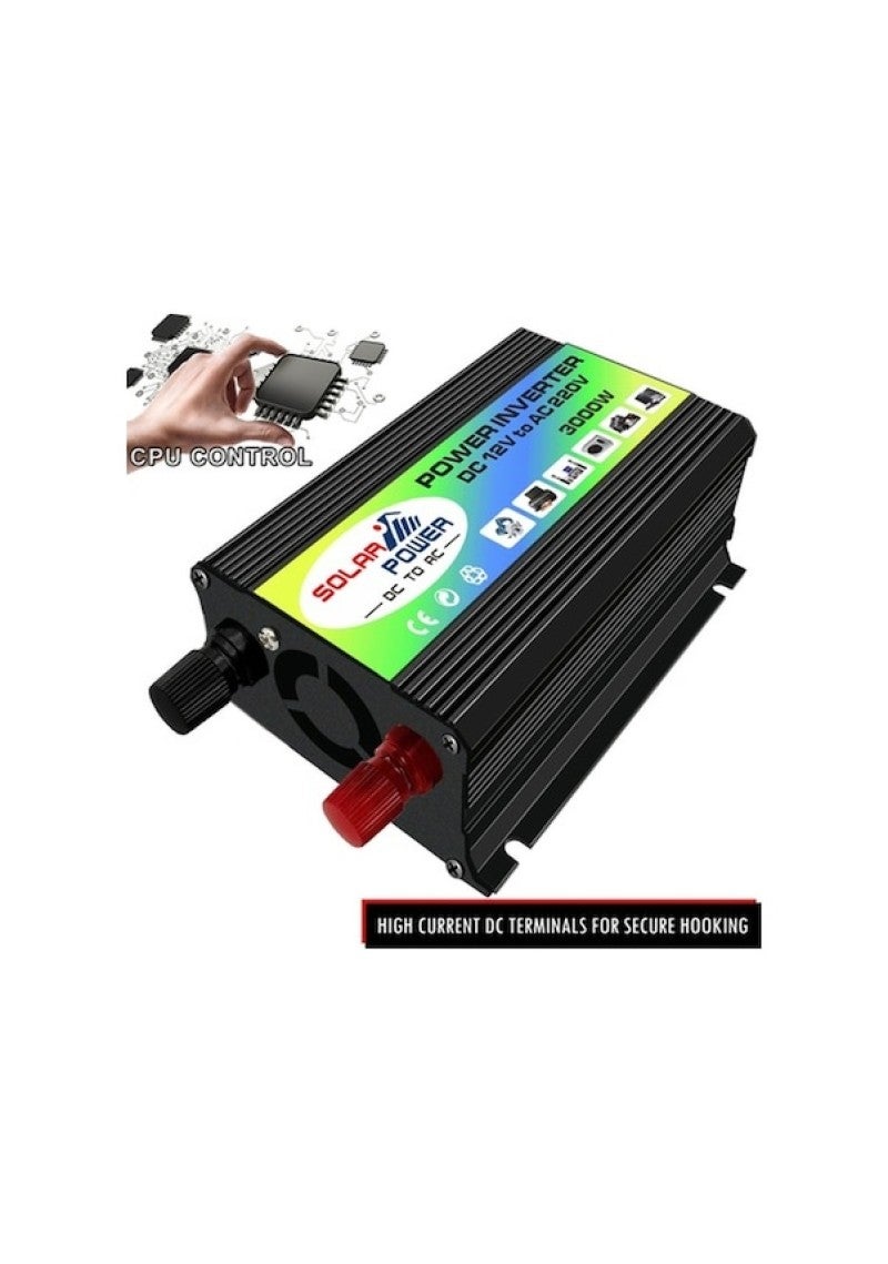12V to 220V/110V300W household power conversion car inverter dual USB Black - Image 1