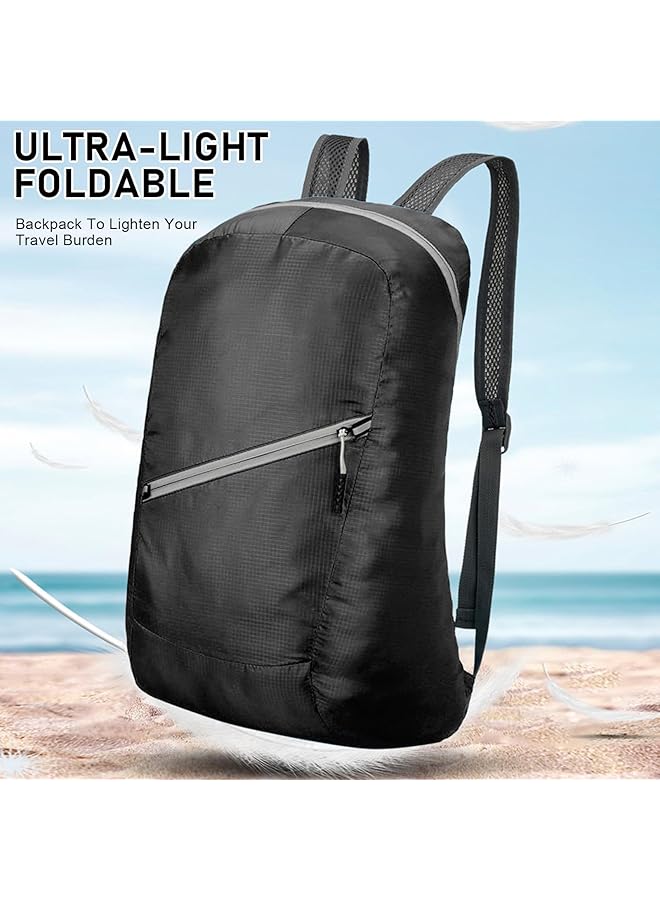 KASTWAVE 2 Pack Foldable Lightweight Backpack for Men and Women Packable Hiking Rucksack with Multiple Pockets Compact and Durable Outdoor Bag for Camping School and Sports - Image 5