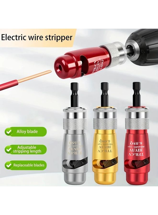 4 Square Wire Stripping Tool Set Fast Stripping Machine Compatible with Drill Driver - Image 1