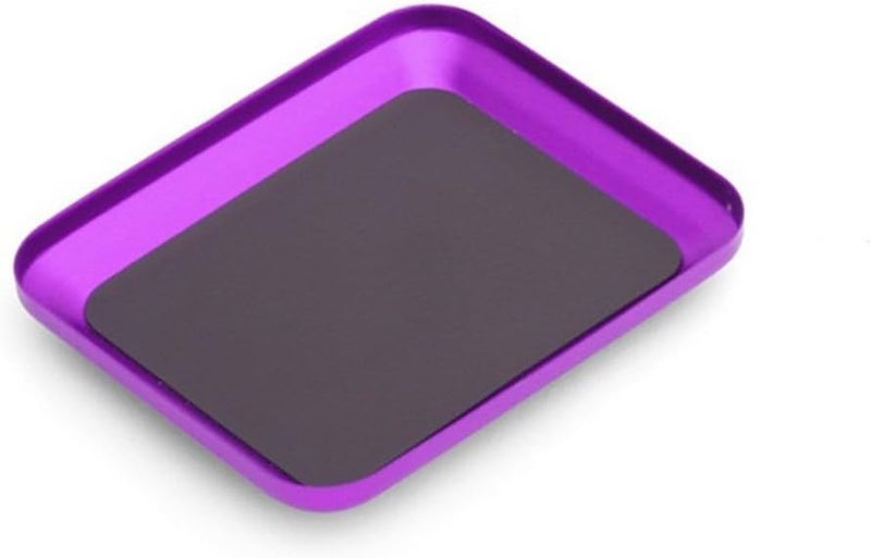 Purple Magnetic Screw Tray Aluminum Alloy Repair Organizer Tool for Nuts Bolts and Small Parts - Image 2