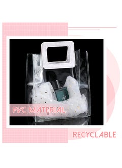 KASTWAVE Wedding Clear Gift Bag with Handle Transparent PVC Gift Bag with Heavy Duty Handle Gift Wrap Bag for Bridal Party, Baby Shower, Wedding, Birthday, 7 x 4 x 8 Inch(10 Pieces)  - Image 4