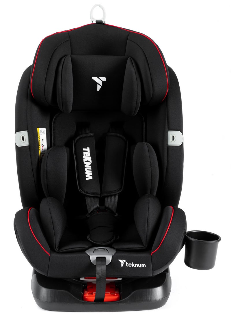 TEKNUM Evolve 360 Car Seat (0 - 12Yrs) With Sunveno Fashion Diaper Bag - Black - Image 3