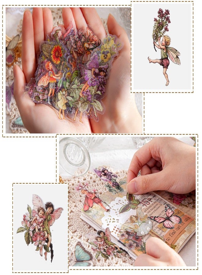 BENOSPACE 180 PCS Fairy Stickers Vintage Butterfly Flower Plant Scrapbooking Sticker Transparent Botanical Aesthetic Supplies for DIY Craft Diary Planner Bullet Journaling Card Making Hand Ledger - Image 4