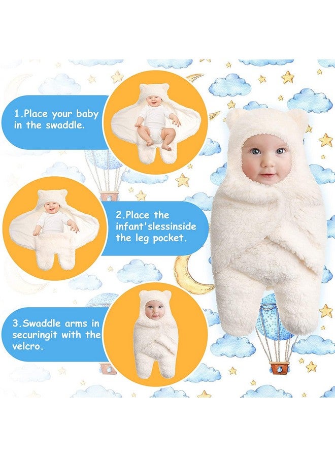 براندون مجموعة من بطانيات الأطفال حديثي الولادة من بطانية أمان قابلة للارتداء للأطفال من عمر 0 إلى 6 أشهر (أبيض، وردي، 70 سم × 70 سم) - Image 5