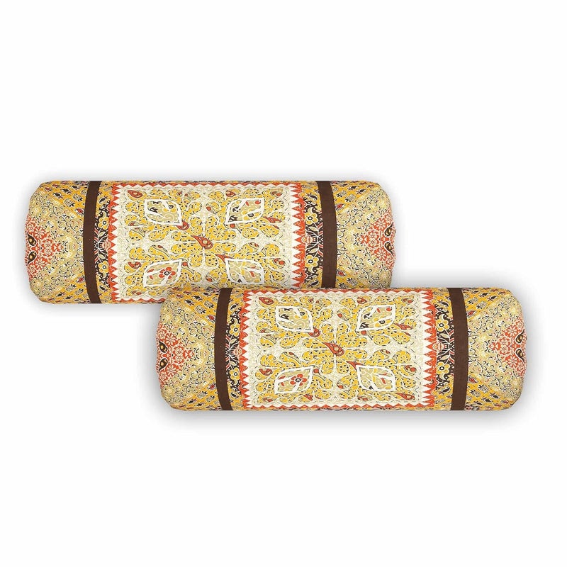 SkyKross - Everyday A New Thing SkyKross Everyday A New Thing Barmeri Abstract Special Pure Cotton Diwan Set 5 Cushion Cover2 Bolster Cover1 Bedsheet Brown - Image 3