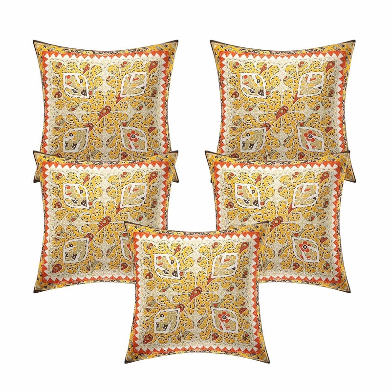 SkyKross - Everyday A New Thing SkyKross Everyday A New Thing Barmeri Abstract Special Pure Cotton Diwan Set 5 Cushion Cover2 Bolster Cover1 Bedsheet Brown - Image 2