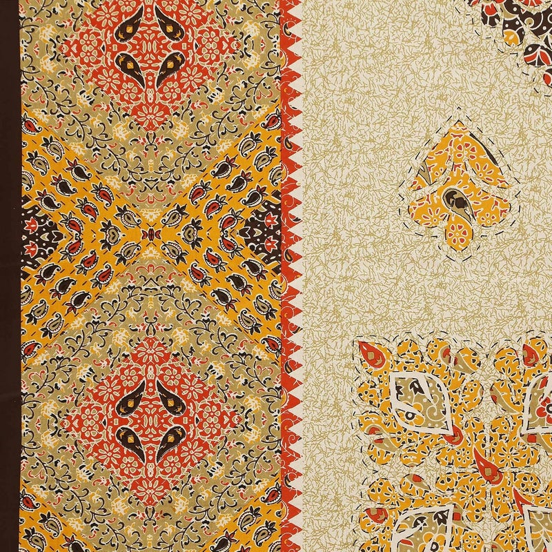 SkyKross - Everyday A New Thing SkyKross Everyday A New Thing Barmeri Abstract Special Pure Cotton Diwan Set 5 Cushion Cover2 Bolster Cover1 Bedsheet Brown - Image 5