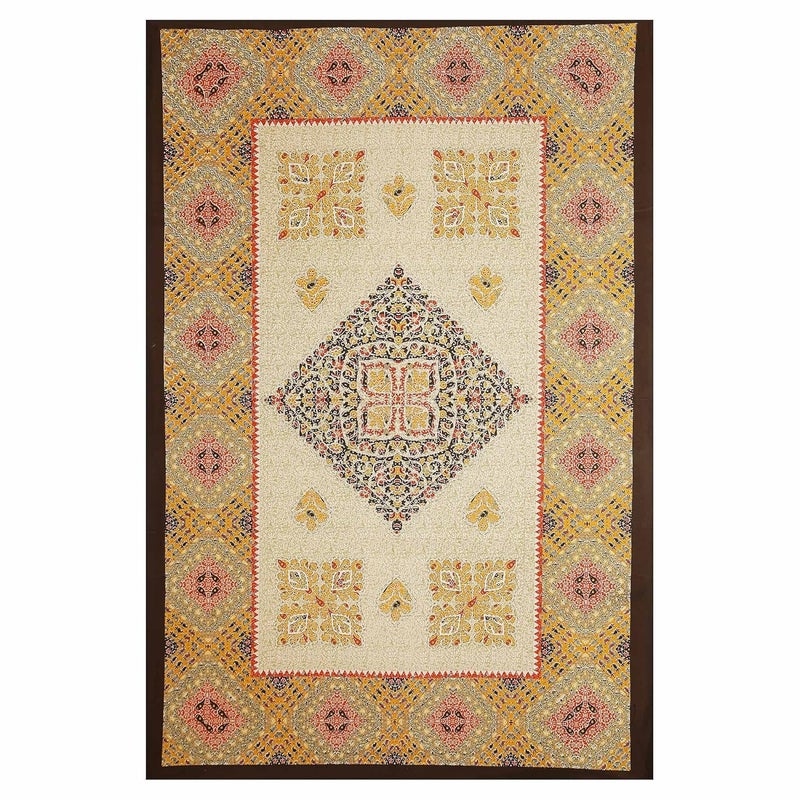 SkyKross - Everyday A New Thing SkyKross Everyday A New Thing Barmeri Abstract Special Pure Cotton Diwan Set 5 Cushion Cover2 Bolster Cover1 Bedsheet Brown - Image 4