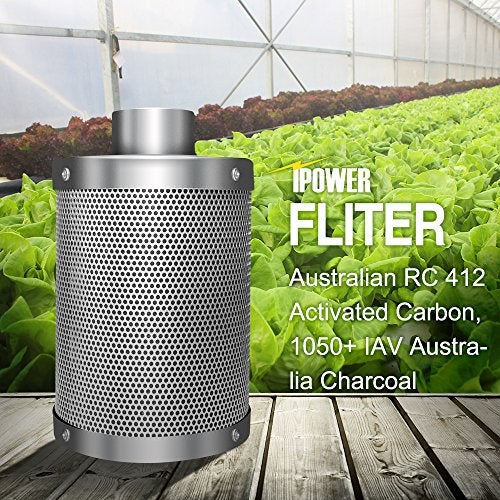 iPower GLFILT6M 6 Inch Air Carbon Filter Indoor Plants Grow Tent Odor Control Scrubber with Australia Activated C for Inline Fan, Reversible Flange, Prefilter Included, 6" - Image 5