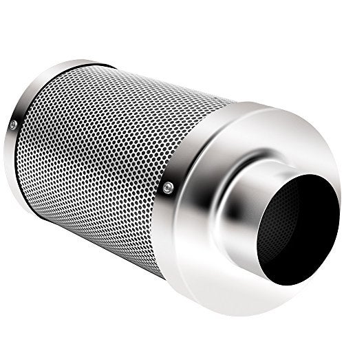 iPower GLFILT6M 6 Inch Air Carbon Filter Indoor Plants Grow Tent Odor Control Scrubber with Australia Activated C for Inline Fan, Reversible Flange, Prefilter Included, 6" - Image 1