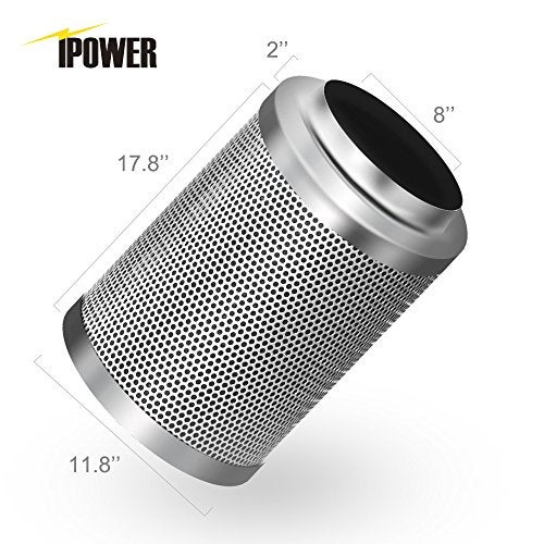 iPower GLFILT6M 6 Inch Air Carbon Filter Indoor Plants Grow Tent Odor Control Scrubber with Australia Activated C for Inline Fan, Reversible Flange, Prefilter Included, 6" - Image 2