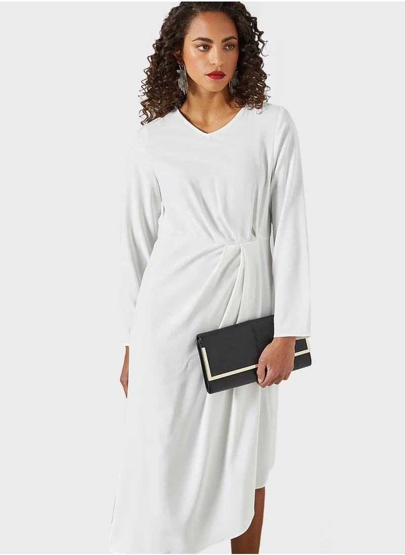SIVVI for HANIYA V-Neck Asymmetrical Hem Dress