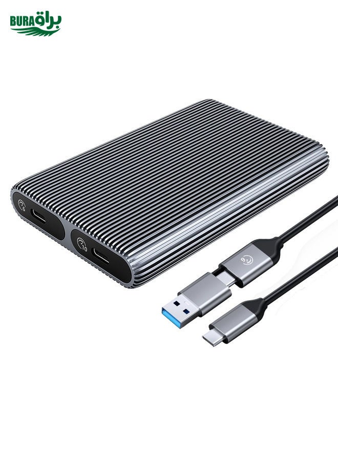 BURAQ ORICO AM2C3-2SN Dual-bay M.2 NVME + SATA SSD Enclosure(Grey)  - Image 1