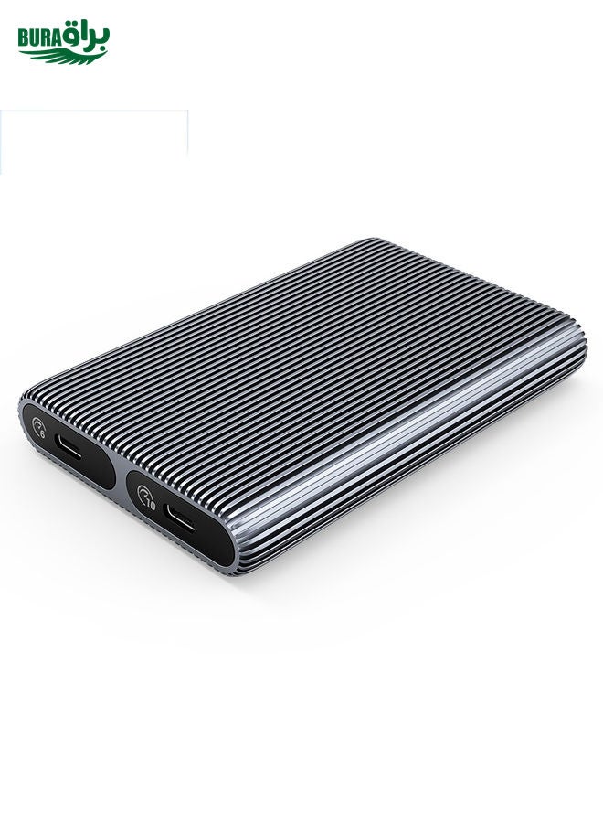 BURAQ ORICO AM2C3-2SN Dual-bay M.2 NVME + SATA SSD Enclosure(Grey)  - Image 2