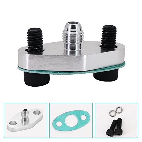 Tektall 4AN Fitting T3 T3/T4 T04 Turbo Oil Feed Inlet Flange Gasket Adapter Kit - Image 4