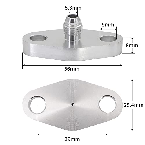 Tektall 4AN Fitting T3 T3/T4 T04 Turbo Oil Feed Inlet Flange Gasket Adapter Kit - Image 3