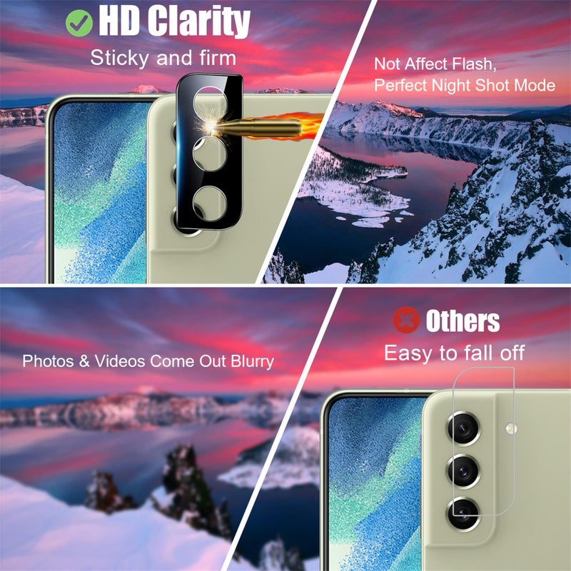 Arshek Galaxy S21 FE Screen Protector and Camera Protector, [3 Screen Protectors+3 Camera Protectors][Support Fingerprint] Tempered Glass Screen Protector for Samsung Galaxy S21 FE 5G - Image 3