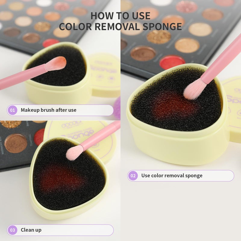 Docolor Makeup Brushes Cleaner Set Solid Soap Cleanser with Color Removal Sponge, Makeup Brush Cleaner Mat Brushes Shampoo for Cleaning Makeup Sponges, Brushes & Applicators Vegan (coconut oil) - Image 3