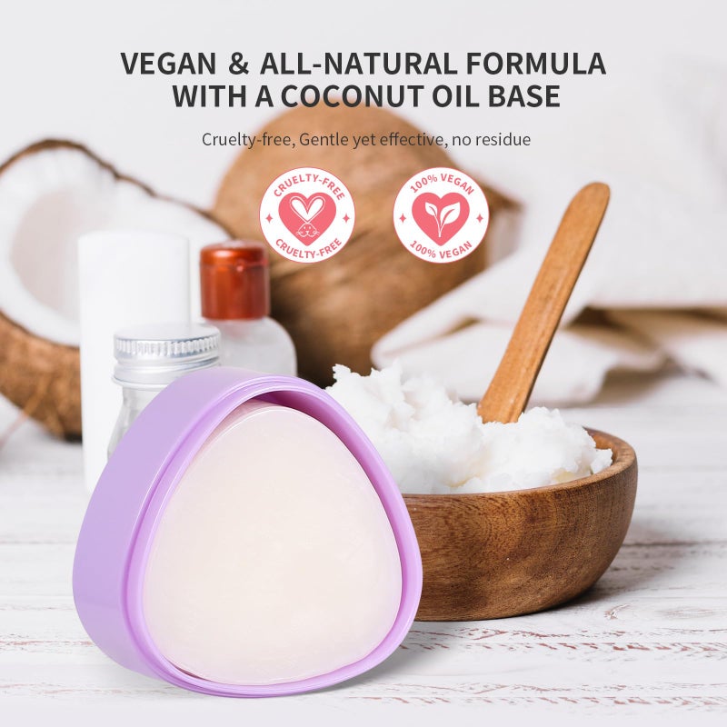 Docolor Makeup Brushes Cleaner Set Solid Soap Cleanser with Color Removal Sponge, Makeup Brush Cleaner Mat Brushes Shampoo for Cleaning Makeup Sponges, Brushes & Applicators Vegan (coconut oil) - Image 4