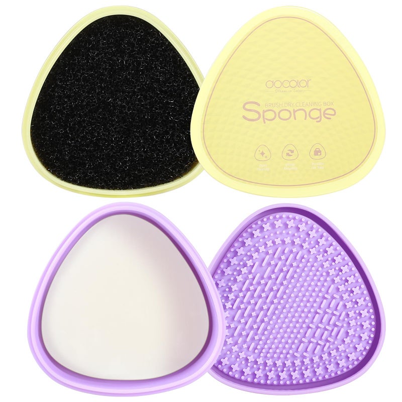 Docolor Makeup Brushes Cleaner Set Solid Soap Cleanser with Color Removal Sponge, Makeup Brush Cleaner Mat Brushes Shampoo for Cleaning Makeup Sponges, Brushes & Applicators Vegan (coconut oil) - Image 1
