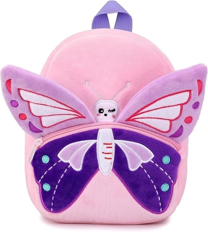 Frantic School Backpack School Bag Daypack Picnic Bag For Boys & Girls(Pink Baby Butter fly) - Image 1