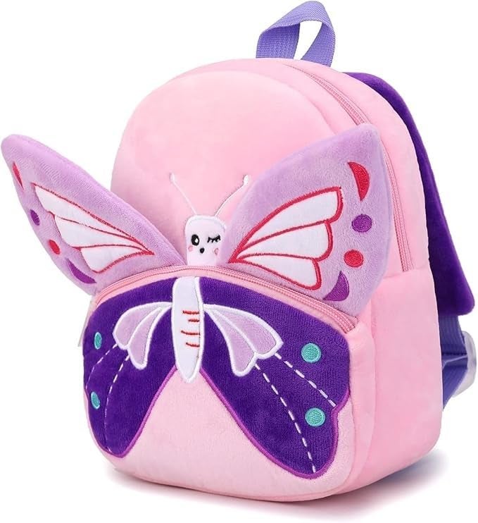 Frantic School Backpack School Bag Daypack Picnic Bag For Boys & Girls(Pink Baby Butter fly) - Image 2