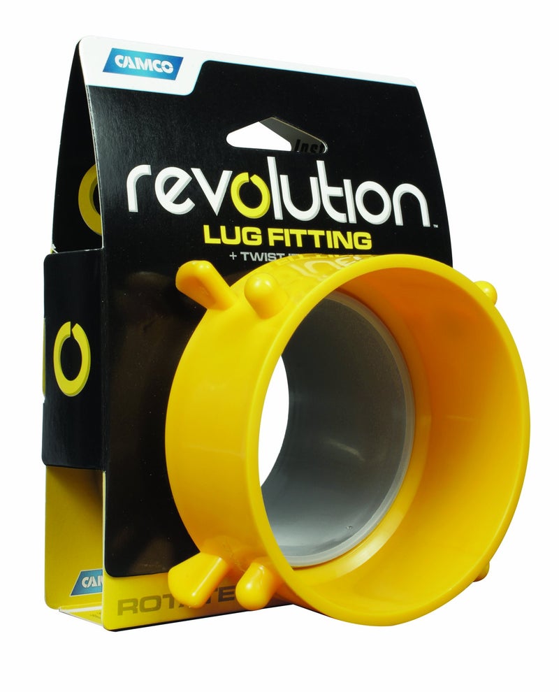Camco 39491 Revolution Lug Fitting - Swivels 360 Degrees for Easy Connecting and Disconnecting, Built-in Gasket for a Secure and Odor Tight Connection, Yellow - Image 3