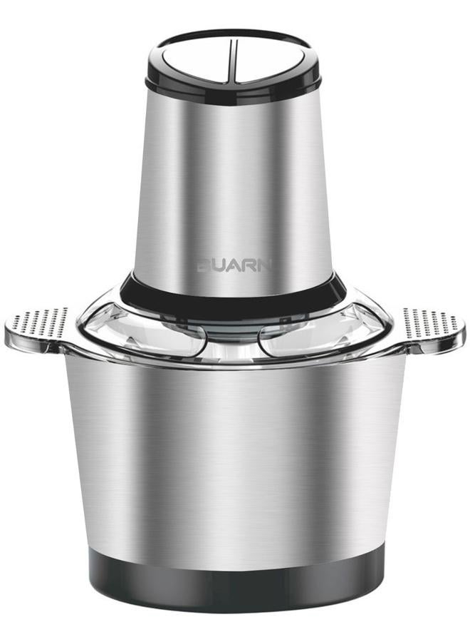 EC-SL08 Stainless Steel Electric Chopper 400 Watt 3 Liter 2 Speed Black Silver
