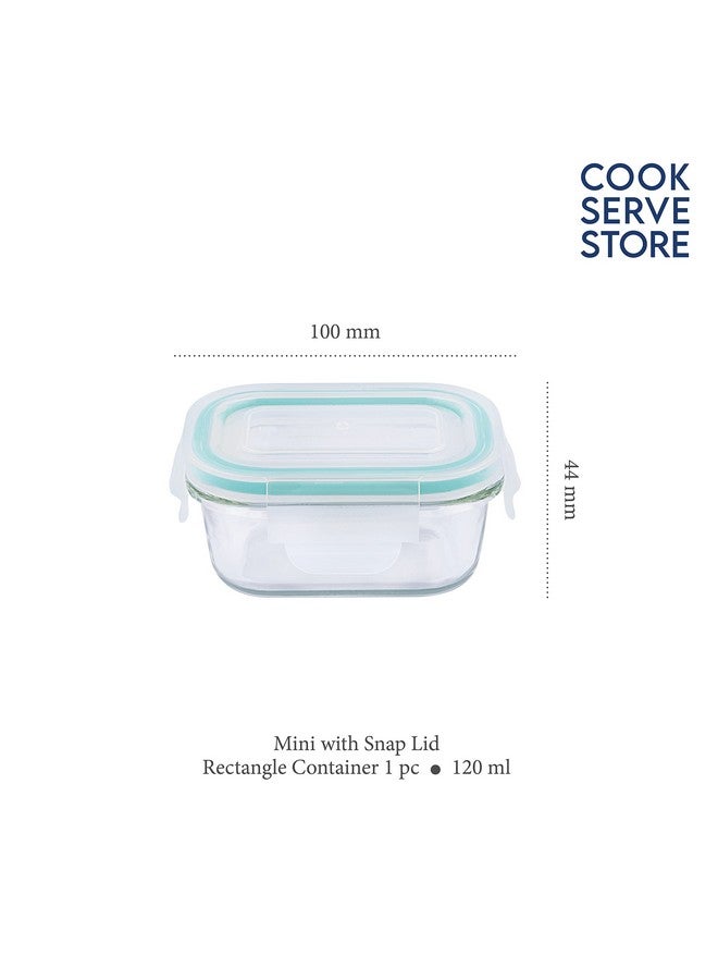 La Opala لا أوبالا طقم تخزين زجاجي 100% بوروسيليكات | مع غطاء محكم الإغلاق، مستطيل 120 مل | مقاوم للميكروويف والفرن | مقاوم للغسالة والفريزر | متين | شفاف - Image 2