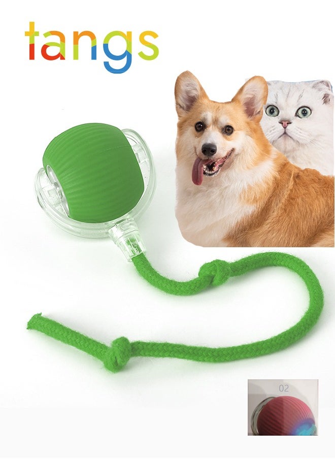 tangs Interactive Rolling Pet Toy Ball, 360° Smart Automatic Self Rolling Cat Dog Ball Toys, Smart Interactive Pet Toy Ball, USB Rechargeable Cat Toys Ball, Automatic Electric Moving Ball Toy for Indoor Outdoor Cat/Dog (Green)  - Image 1