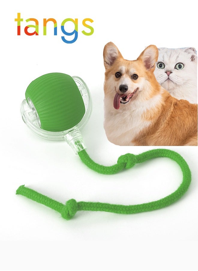 tangs - Interactive Rolling Pet Toy Ball, 360° Smart Automatic Self Rolling Cat Dog Ball Toys, Smart Interactive Pet Toy Ball, USB Rechargeable Cat Toys Ball, Automatic Electric Moving Ball Toy for Indoor Outdoor Cat/Dog (Green) - Image 1