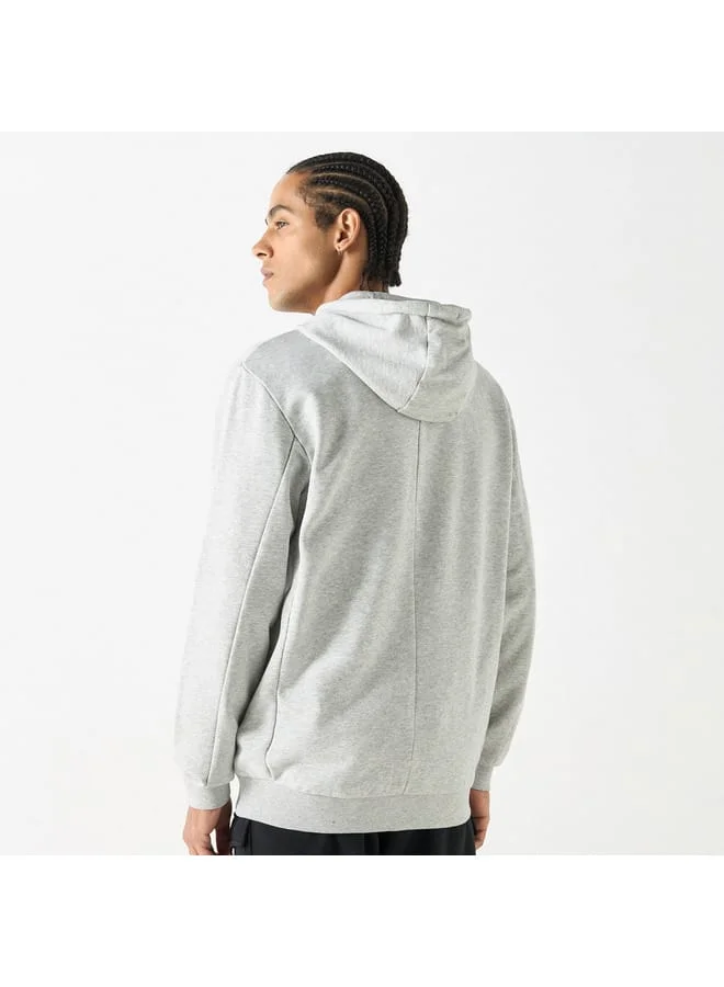 Kappa Kappa Solid Zip Through Hoodie with Long Sleeves and Pockets