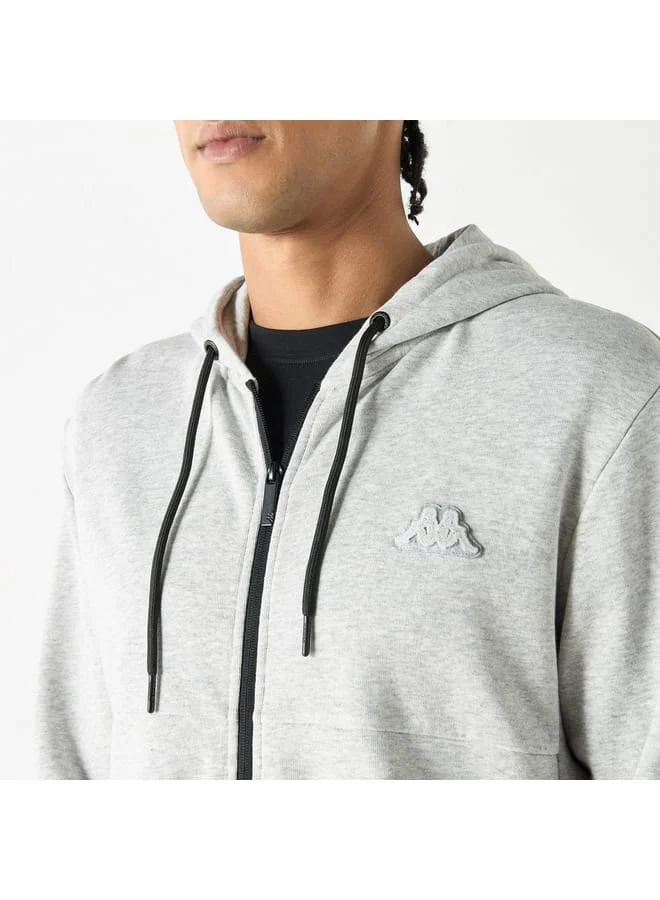 Kappa Kappa Solid Zip Through Hoodie with Long Sleeves and Pockets