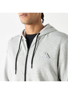 Kappa Kappa Solid Zip Through Hoodie with Long Sleeves and Pockets  - Image 4