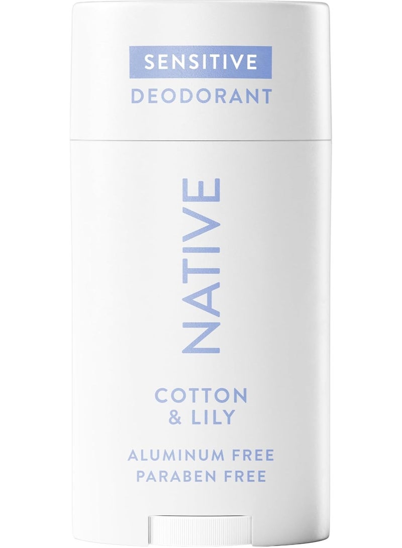 Native Sensitive Deodorant Contains Naturally Derived Ingredients, 72 Hour Odor Control | Deodorant for Women & Men, Aluminum Free with Baking Soda, Coconut Oil and Shea Butter, Cotton & Lily