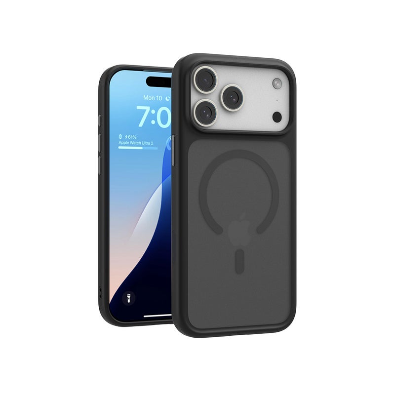 AURORA POWER SUPPORT IPHONE 17 PRO MAX SOLID BLACK AIR MAG FROST  WITH CAMERA BUTTON - Image 2