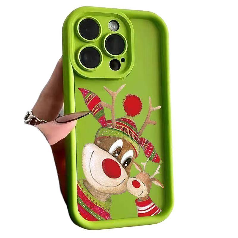 غطاء واقي | TPU | نقش الرنة لعيد الميلاد | أبيض | مقاوم للصدمات لـ iPhone 14 / 14 Plus / 14 Pro / 14 Pro Max - Image 4