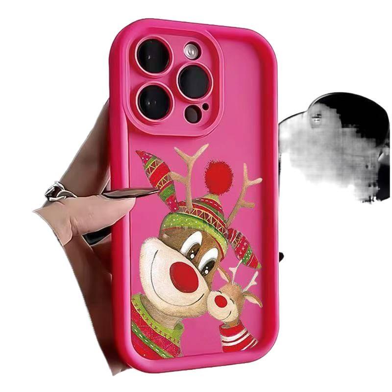 غطاء واقي | TPU | نقش الرنة لعيد الميلاد | أبيض | مقاوم للصدمات لـ iPhone 14 / 14 Plus / 14 Pro / 14 Pro Max - Image 5