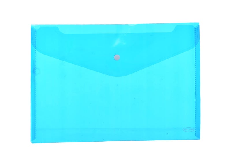 Prima FC140 Envelope Folder with Button (Pack of 12 Files) - Blue