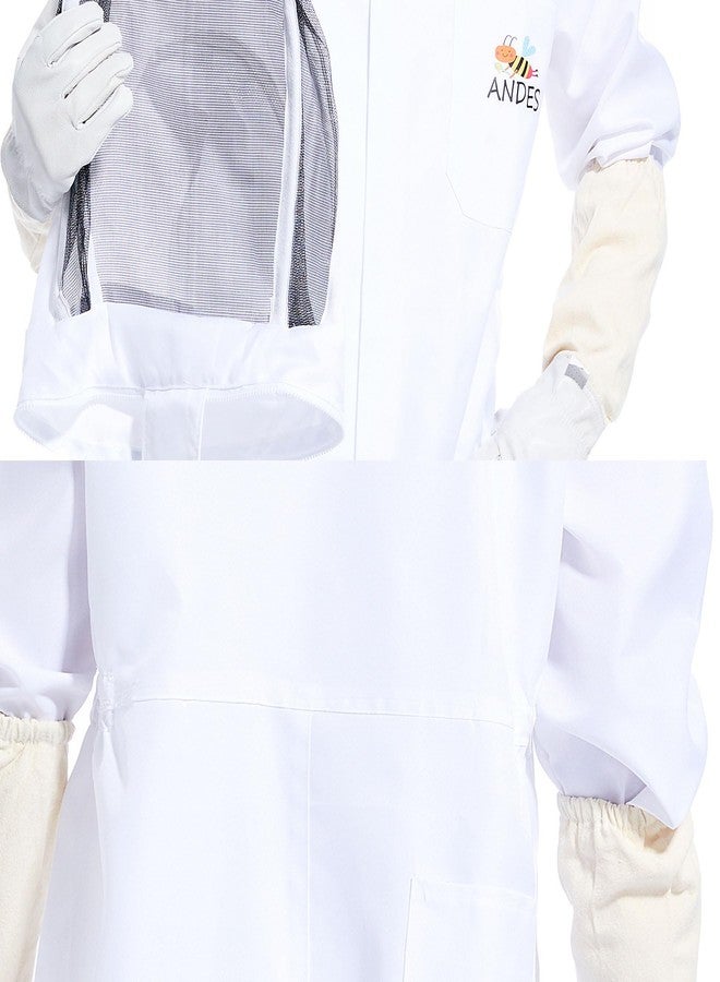 ANDES Bee Suit for Men Women Sting Proof, Polycotton Beekeeping Suit Beekeeper Costume&with Glove &Ventilated Hood, Bee Outfit for Backyard and Beekeeping Supplies (XXL) - Image 5