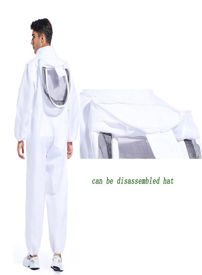 ANDES Bee Suit for Men Women Sting Proof, Polycotton Beekeeping Suit Beekeeper Costume&with Glove &Ventilated Hood, Bee Outfit for Backyard and Beekeeping Supplies (XXL) - Image 4