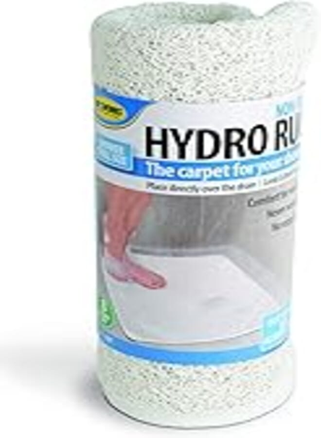 IdeaWorks Non-Slip Grip, Fast Drying Hydro Shower and Bath Rug Perfect for Elders and Children, White
