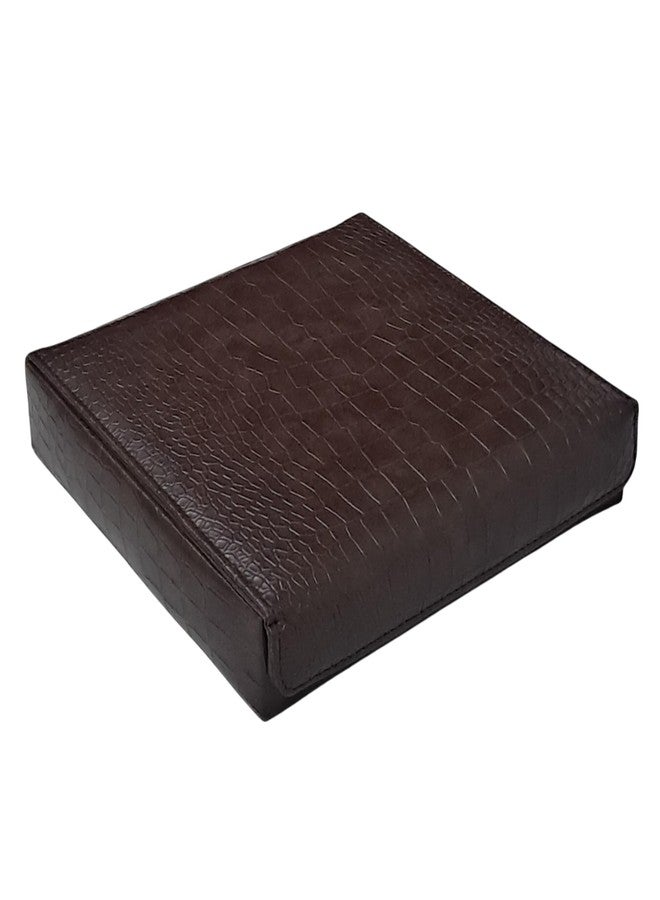 Essart 16 Slots Makeup and Jewellery Box, Earring Box, Jewellery Makeup Vanity Multi Purpose, Makeup & Cufflinks Box, Cufflink Box Vanity Jewellery - Croco-Brown - Image 1