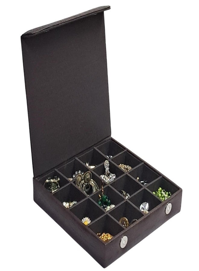Essart 16 Slots Makeup and Jewellery Box, Earring Box, Jewellery Makeup Vanity Multi Purpose, Makeup & Cufflinks Box, Cufflink Box Vanity Jewellery - Croco-Brown - Image 4