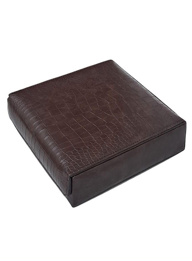 Essart 16 Slots Makeup and Jewellery Box, Earring Box, Jewellery Makeup Vanity Multi Purpose, Makeup & Cufflinks Box, Cufflink Box Vanity Jewellery - Croco-Brown - Image 3